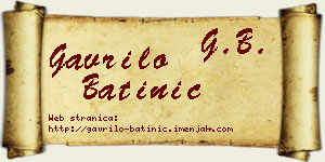 Gavrilo Batinić vizit kartica